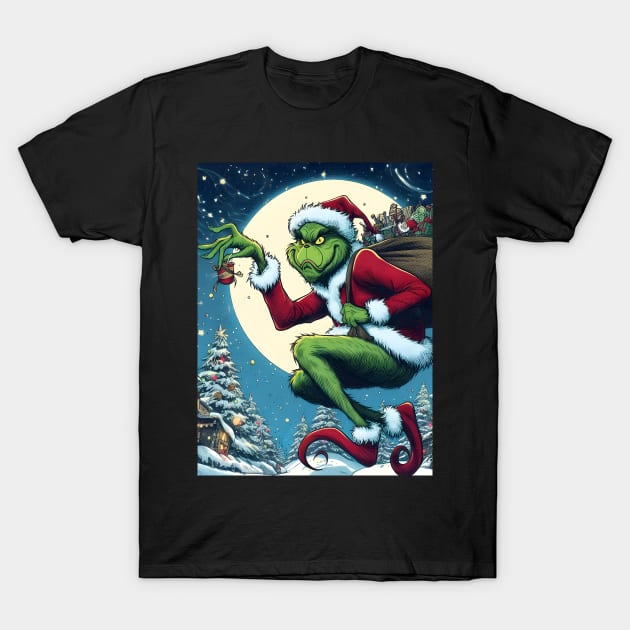 Whimsical Holidays: Grinch-Inspired Artwork and Festive Delights T-Shirt by insaneLEDP